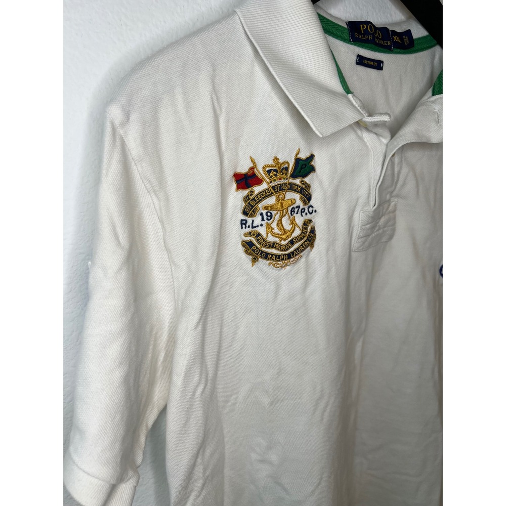 Polo Ralph Lauren Mens Polo Shirt Big Pony Crest Embroidery White XXL - Picture 4 of 10